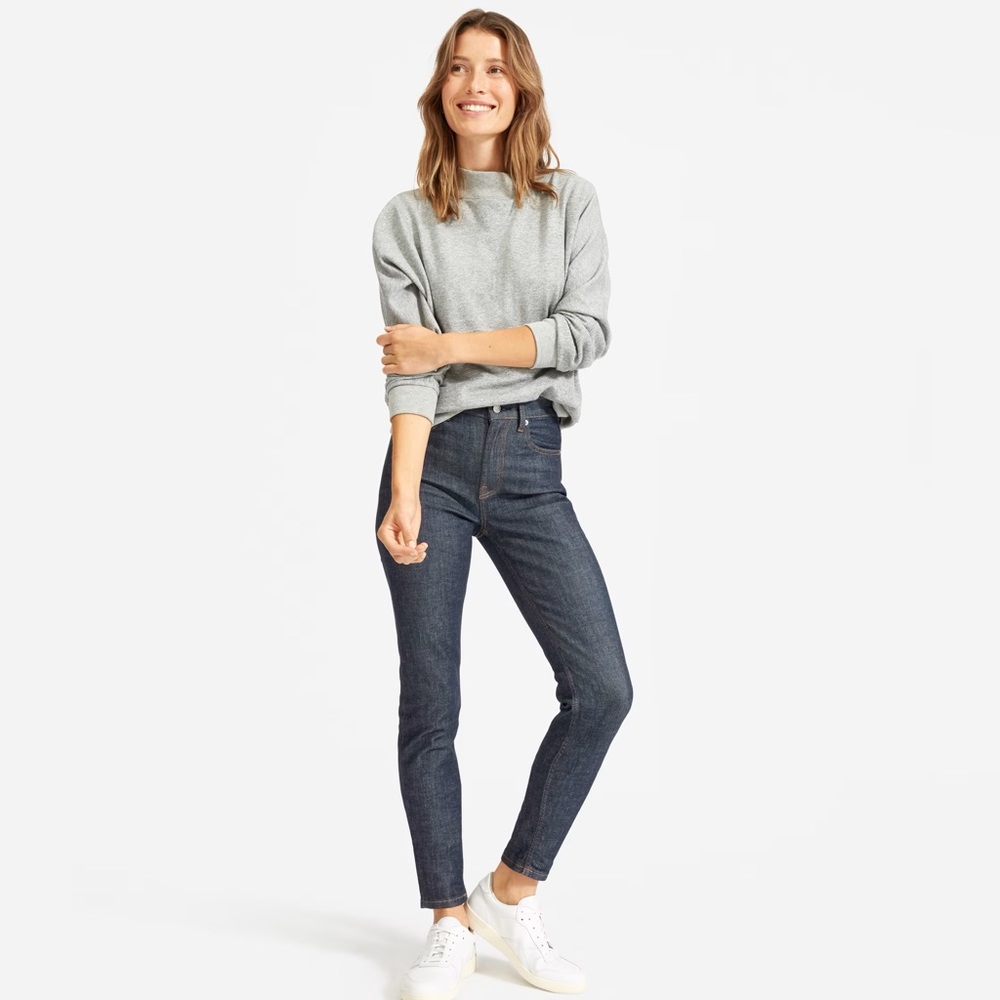 Everlane - High Rise Skinny Jean in Dark Indigo, 32 Ankle